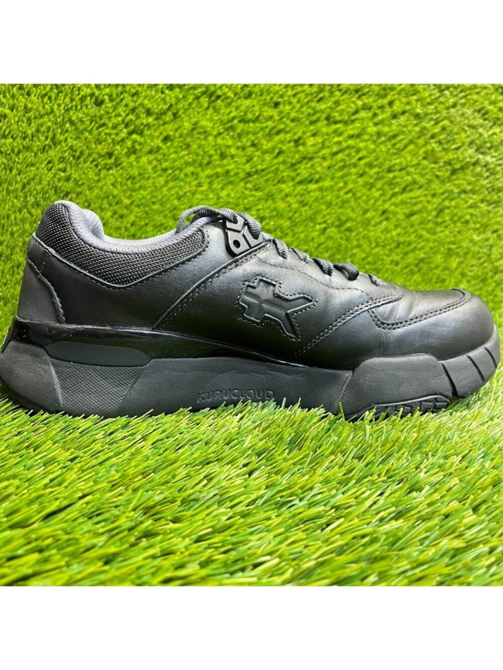 Kuru Kinetic 2.0 Mens Size 8.5 Jet Black Athletic Running Leather Shoes Sneakers